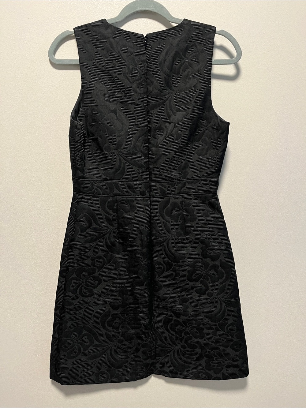 THEORY Raneid Black Floral Jacquard A-Line Sleeveless Dress, Size 4 - Picture 8 of 9